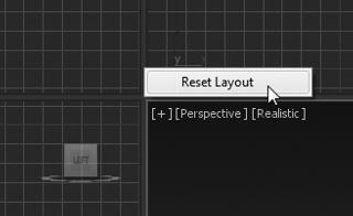 7. Right-click the border between two viewports, and choose Reset Layout from the context menu to return to the default layout, as shown in Figure 1.