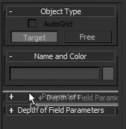 TOURING THE INTERFACE 23 Figure 1.44 Drag the Depth Of Field Parameters rollout above the Parameters rollout 4.
