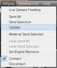 When done, in 3ds Max s Stingray menu, select Update.