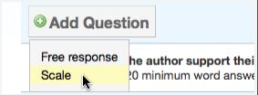 3. Once the question and minimum answer length have been entered, click on the Add Question button to add the free response question to