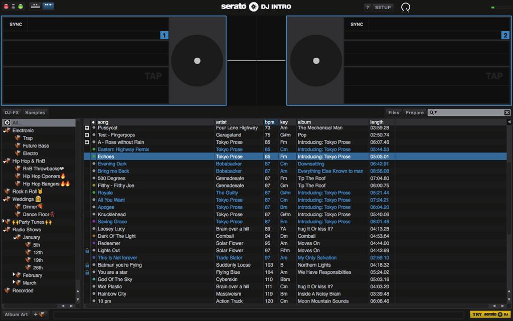Using Serato DJ Intro This document explains basic use of Serato DJ Intro. For details on the functions and use of the software, refer to the Serato DJ Intro software manual.