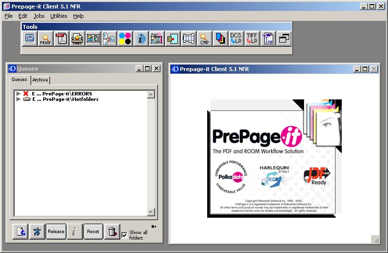 Figure 35 PrePage-it Client s Close box mode 2. Click File > Drive.