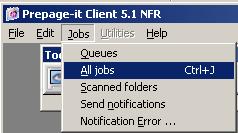 Figure 37 Drives list window 4. To bring the PrePage-it Client out of close box mode and back into regular mode, click Jobs > All Jobs or press Command+J (Mac) or Control+J (PC).
