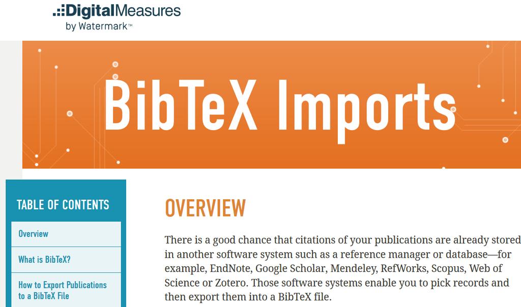 This feature enables you to upload an exported BibTeX file so that you do not need to rekey those citations.