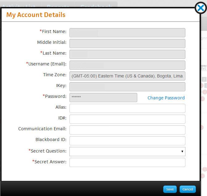 Account You can change your account settings in the top right corner of SAM.