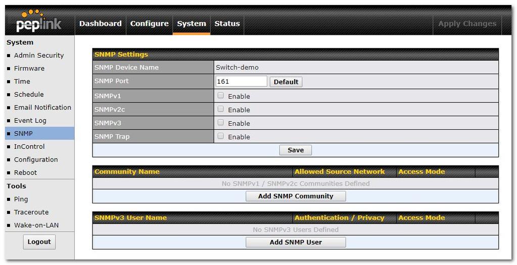 The default Syslog port used and configured is UDP 514; this is an option that can be configured to use a different port.