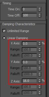On your modify tab, clear the X and Y axis settings to 0.0. but in the Z axis add 18.
