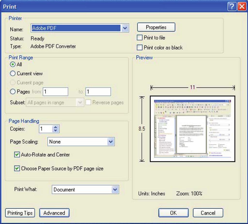 pages. For example, if the ﬁrst page of a document is numbered iii, you can enter (1) to print that page.