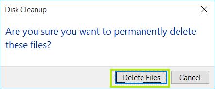 9. Click Yes to confirm. It will take a couple of minutes to complete the deletion process. But you will be glad you did delete some additional space on your desktop or laptop PC.