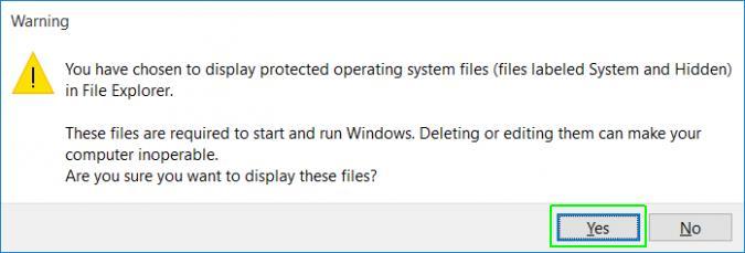 6. Click Yes when warned about unhiding protected files. 7. Click Ok. (2) You may wish to change your default browser.