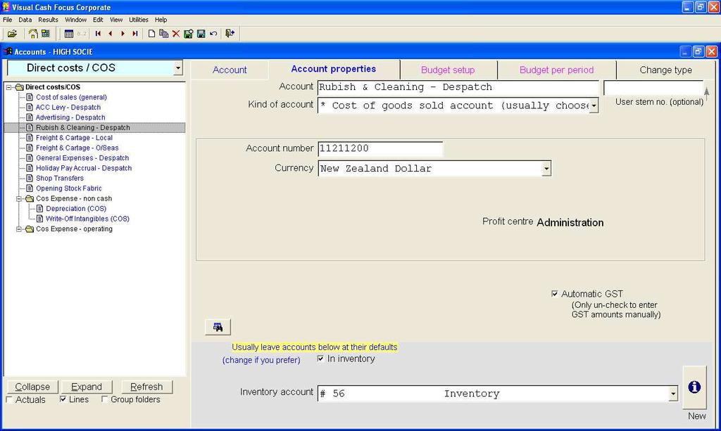 Because Bank accounts require a twin account they should be added manually. Where possible incorporate the default accounts into the new chart. E.g.