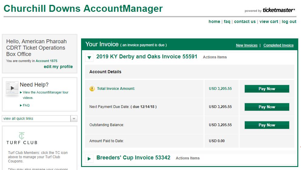 Finding your Invoice Once you have logged in, any current invoices will be listed on the top right-hand side of the screen under the Your Invoice section. Multiple invoices may be displayed here.