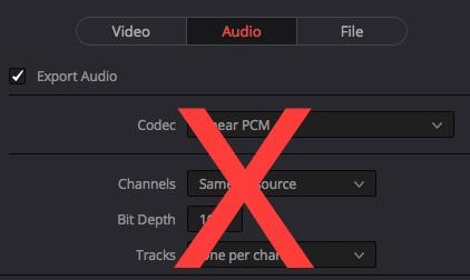 Click on the Audio tab Check the box for "Export Audio" if you want to export Audio Do NOT choose