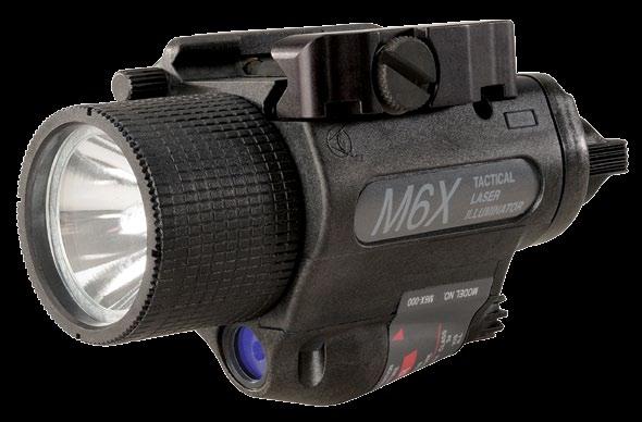 M6X Tactical Laser Illuminator (Pistol) P/N: M6X-000-A3 (1913) M6X-000-A8 (Universal) M6X-000-A13 (Rail-Grabber ) Like the M3X, the M6X Tactical Laser Illuminator was built for U.S.