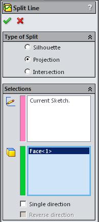 C. Split Line. Step 1. Click the top face and click Sketch Fig. 5.