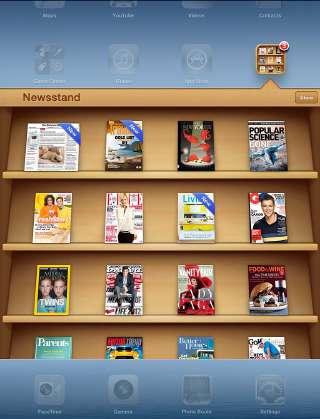 Newsstand 21 About Newsstand Newsstand organizes your magazine and newspaper app subscriptions with a shelf that lets you access your publications quickly and easily.