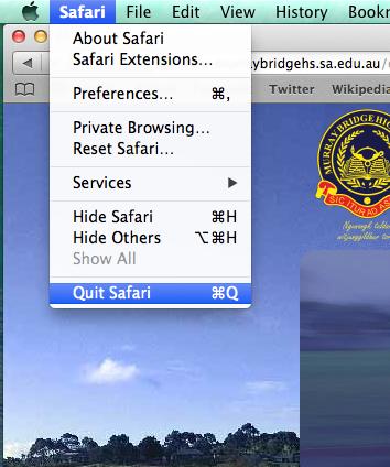 Click Close Ensure that you Quit Safari for the
