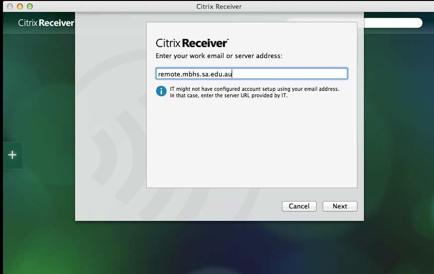 1. Click on the Citrix Icon at the top of your screen 2. Click on Open Citrix Receiver 3.