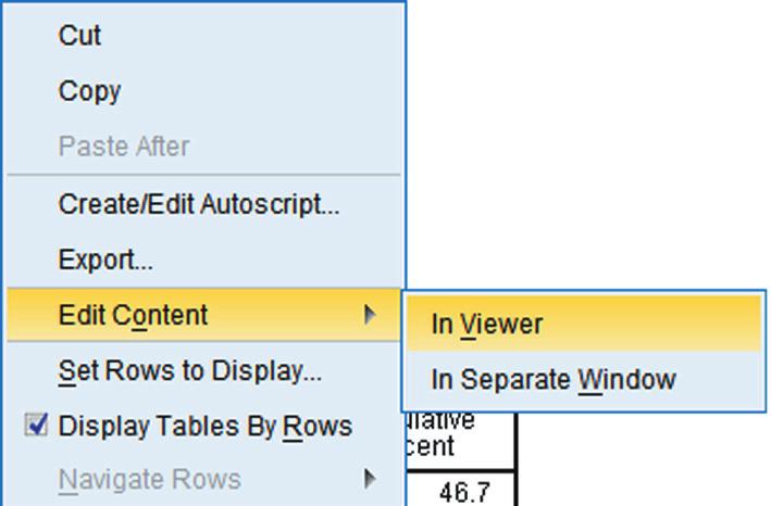 12 Chapter 2 FIGURE 2-10: The table context menu. (Generated when you right-click a table).