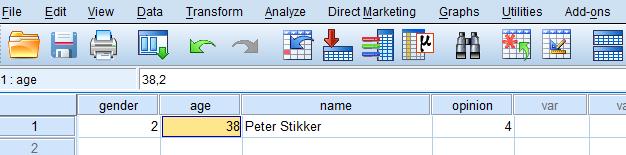 The names of the variables appear now on top. If you hover your mouse over a column title (DON T click on it), the label will appear for a short while.