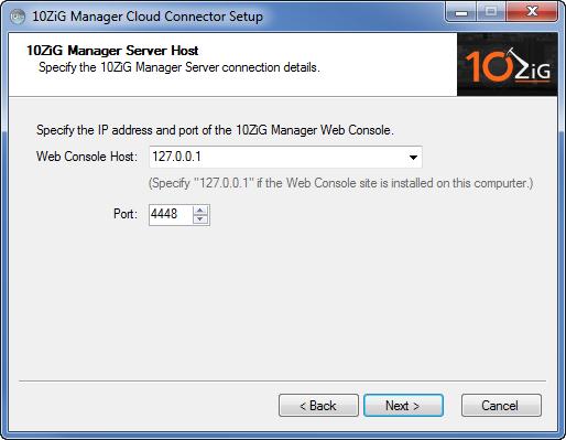 Enter in the address of the Manager Server (Standalone Installer Only) Enter