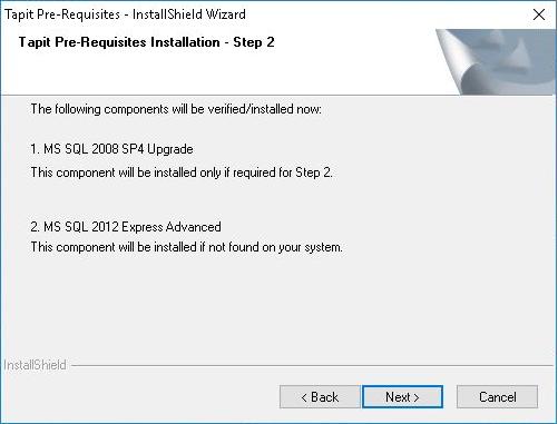 NOTE: MS SQL 2008 SP4 Express Advanced Upgrade won t be installed unless it is required by SQL 2012 Upgrade