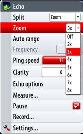 ZOOM level ZOOM BARS When Zoom mode is selected, the context menu will expand to include a drop down menu from where you can select the zoom factor.