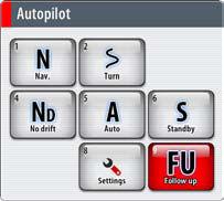 Autopilot mode overview The autopilot has several steering modes. Number of modes and features within the mode depend on boat type and available input as shown below.