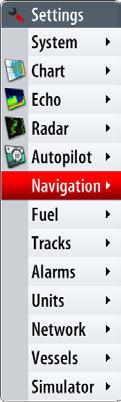 When the Navigation mode is initiated, the pilot will automatically keep the vessel on the leg.
