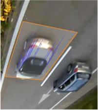 Offline calibration employs the known lengths of lane markers to calculate the intrinsic and extrinsic camera parameters for a deployed smart camera.