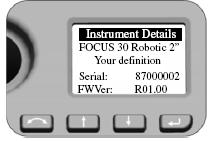 It can be located on FACE 2 under the Spectra Precision Logo, or by using FACE 2 interface. From the Instrument Status screen select the enter arrow once this will take you to the Main Menu.