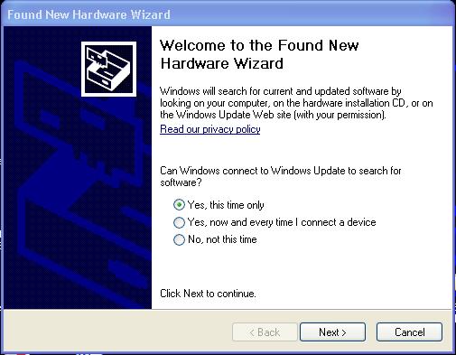 Microsoft Windows XP: A dialog that looks similar to this will pop up