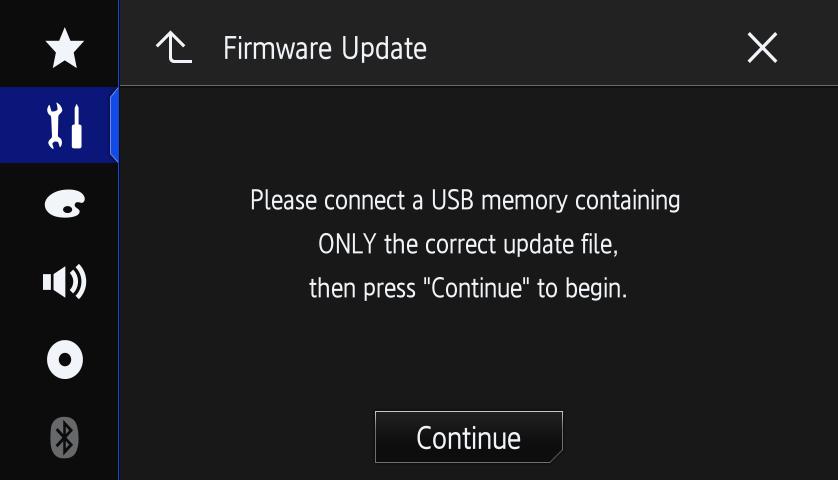 Procedure: 1. Connect a blank (formatted) USB storage device to your computer, and then locate the correct update file and copy it onto the USB storage device. 2.