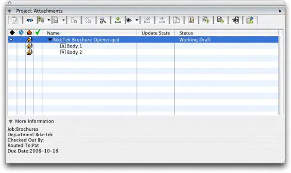 2: THE QPS USER INTERFACE Use the Project Attachments palette to assign and manage assets attached to QuarkXPress projects.