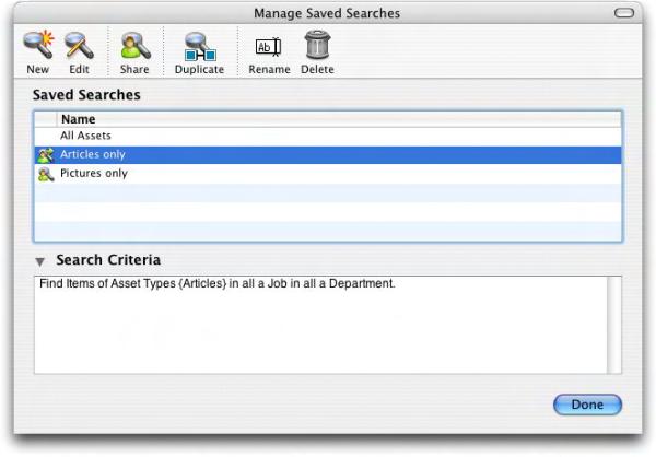 3: QPS CONNECT CLIENT TASKS Use the Manage Saved Searches dialog box to create, modify, duplicate, share, and delete searches. To create a search, click New. The Edit Search dialog box displays.