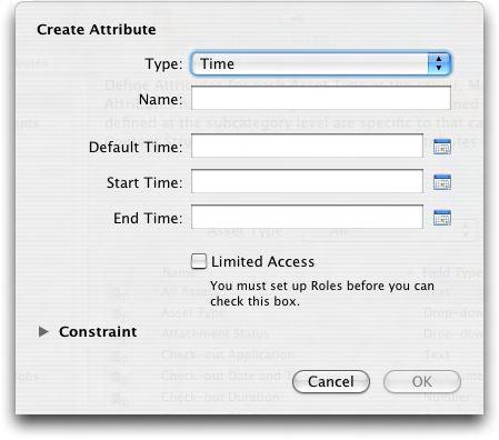 4: CONFIGURING QPS SERVER TIME Use the Time attribute type to create attributes where users can enter times. Enter a default time in the Default Time field.
