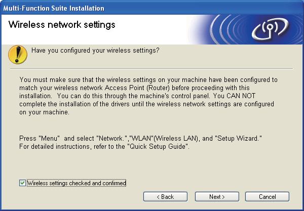 f When the ScnSoft PperPort 11SE License Agreement window ppers, click Yes if you gree to the Softwre License Agreement. d Choose Wireless Network Connection, nd then click Next.