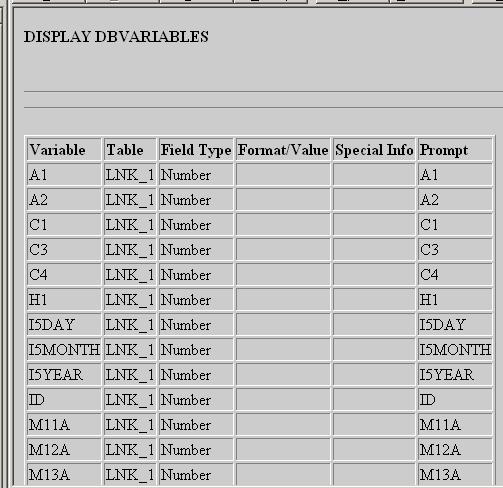Displaying the Names and Variables in a Data Table, Continued Check The output should look like