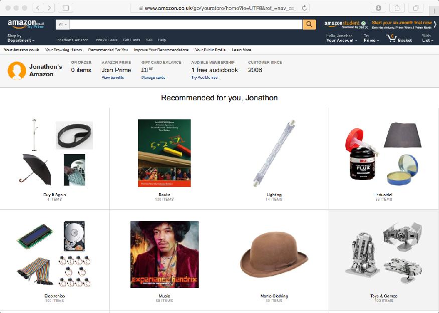 Amazon makes recommendations