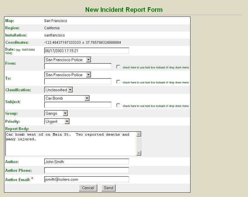 Drop down lists and automatically populated fields are provided to ease the