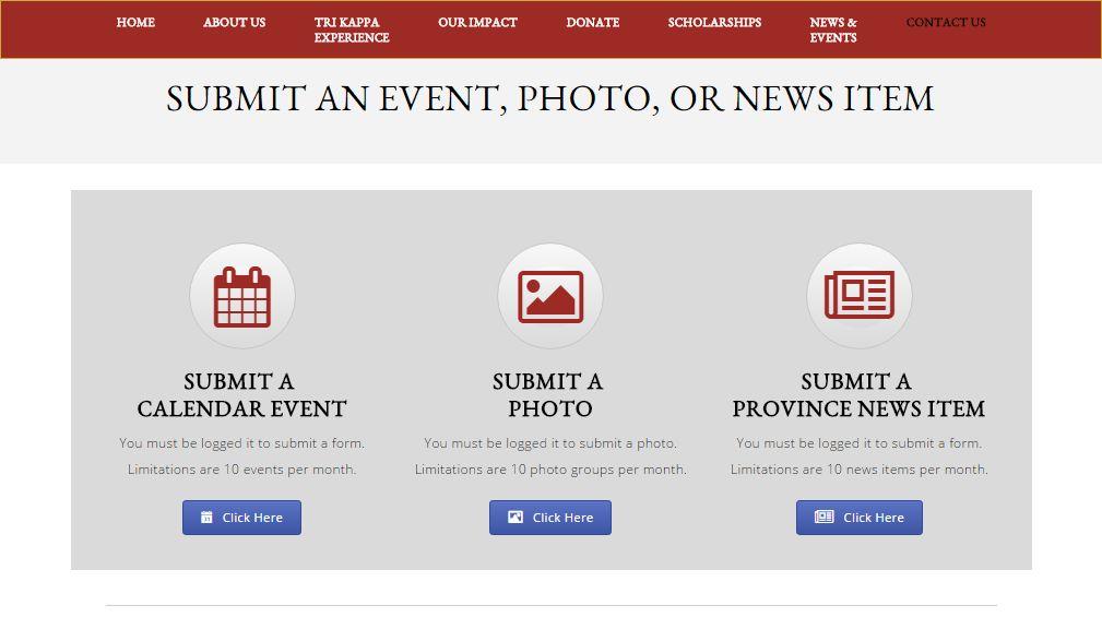 Submit An Event You must be logged in as a member in order to submit an event Go to