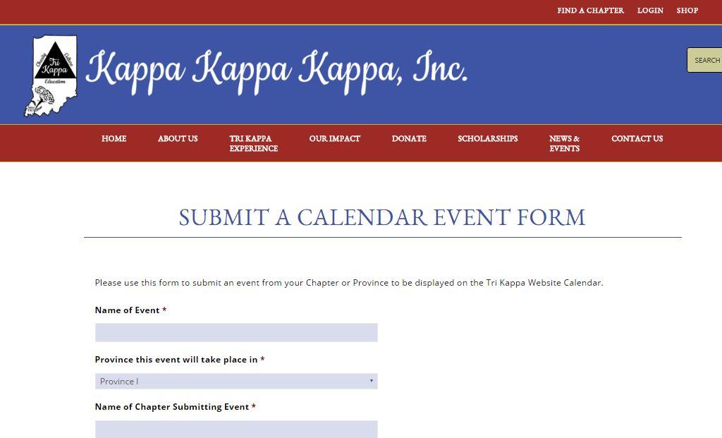 Submit An Event Fill out the