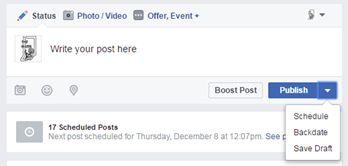 Facebook Tip: Scheduling Posts Instead of