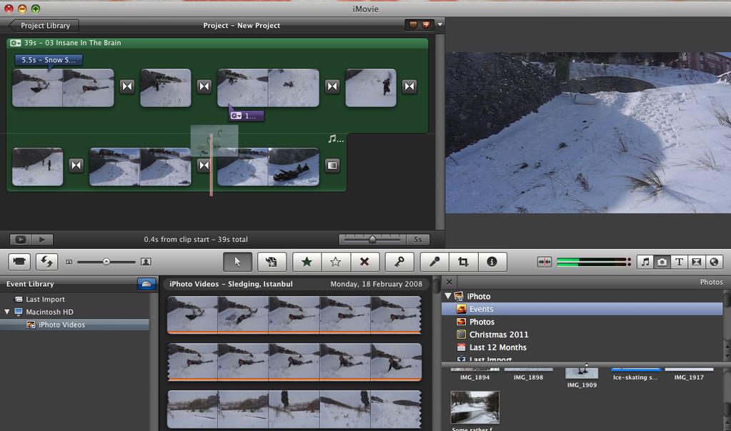 Importing video clips To import videos to use in your imovie, go to "File!, then "Import!, then "Movies!