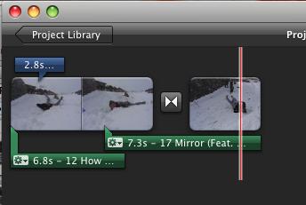 Hold your cursor on your video clip (or photograph) where you want the track to appear.