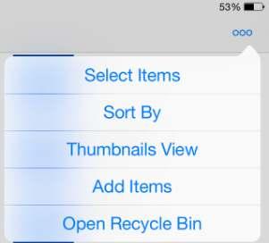 OneDrive on Your ipad continued Move Files into a folder Tap the