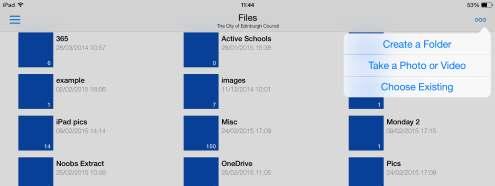 OneDrive on Your ipad continued Once you have signed