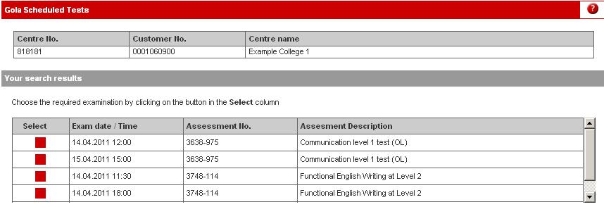 e-volve Scheduled Tests report This report gives a Centre view of the e-volve tests scheduled in a certain period of time, for individual Installation IDs or for all the Installations at your Centre.