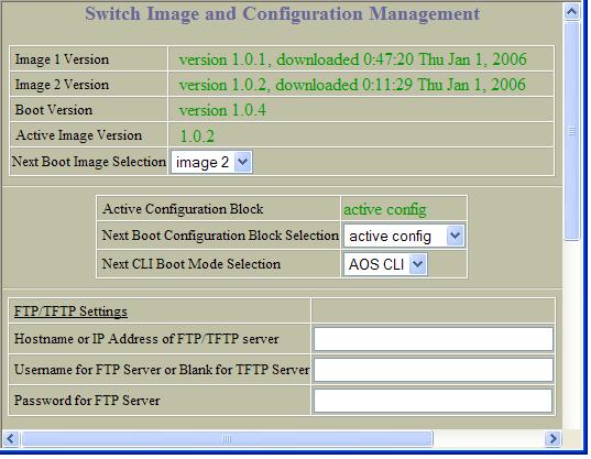 2. In the Navigation Window, select System > Config/Image Control.