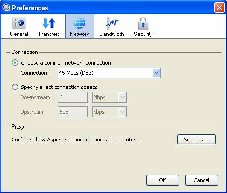 8 Setting Up In addition, your organization may require you to use a proxy. The proxy settings dialog box enables you to specify how Aspera Connect should obtain your proxy configuration.